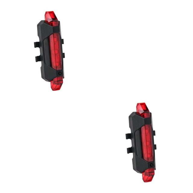 relayinert Bike Tail Light Plastic Sturdy Rear Lamps Safety Rechargeable Waterproof Cycling Warning Lights Household Repair Shop Red 2Set