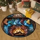 thumbnail image 1 of Adornos navideños, regalos navideños, alfombras navideñas para sala de estar, dormitorio, redondas, para Europa y Estados Unidos, para sofá, mesa de centro, alfombrillas de poliéster de 60 cm., 1 of 7