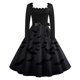 thumbnail image 1 of Womens Halloween Costumes 2024 Cosplay Gothic Dresses Women's Casual Fashion Halloween Print Vintage Long Sleeve Dress, 1 of 4