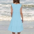 thumbnail image 4 of FcBaudy Robes d'Été pour Femmes, Robes pour Femmes, Jupe pour Femmes Robe d'Été pour Femmes à Col Rond Imprimée Sans Manches Robe de Plage pour Femmes Jupe en Coton, 4 of 8