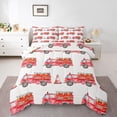 thumbnail image 2 of Erosebridal Cartoon Car Bedding King Comforter Set, Fire Fighter Down Comforter, Fireman Car Decor, Reversible 3pcs, 2 of 8