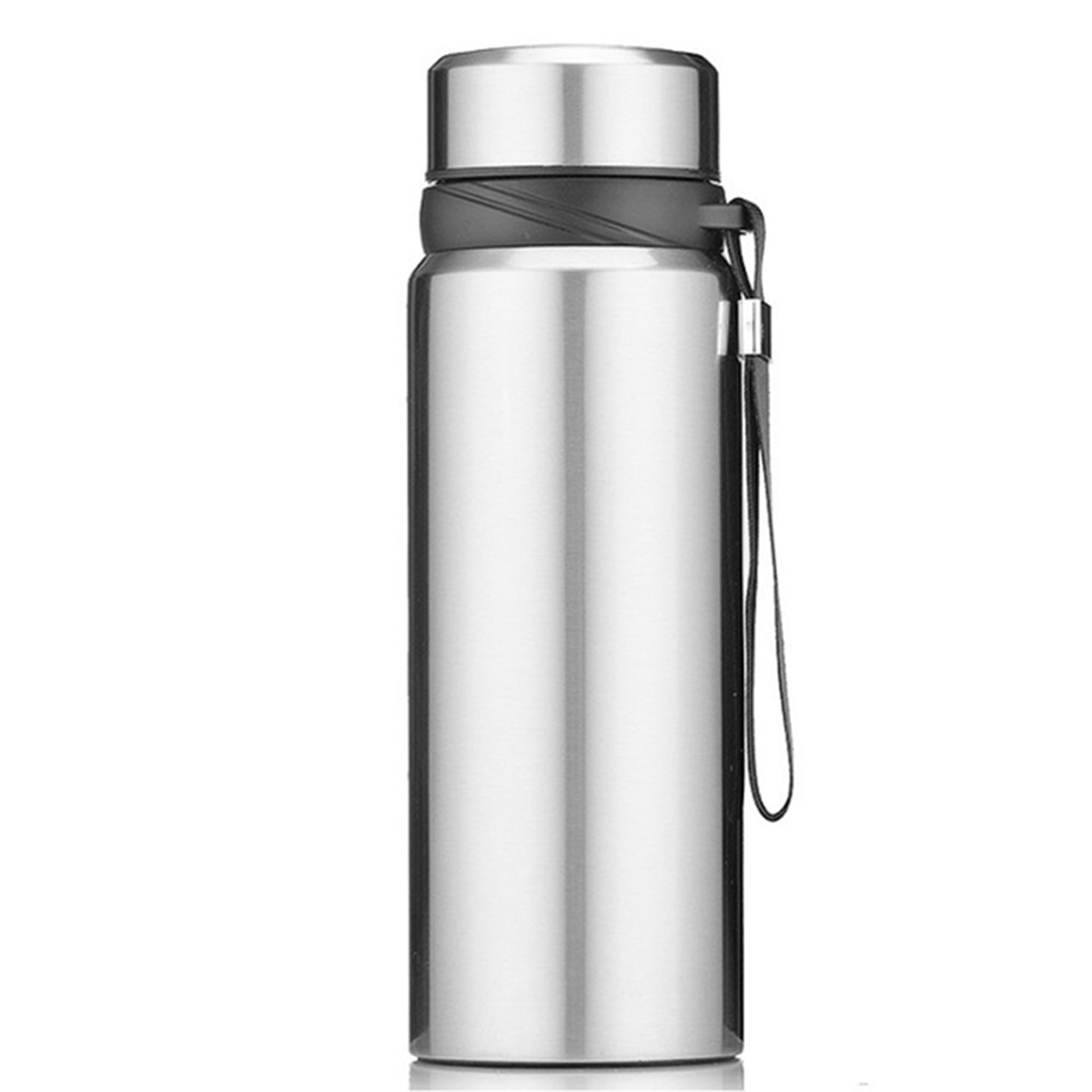 Stainless Steel Water Bottle Vacuum Insulated Metal Sport Gym Drinks Flask Black 