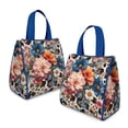 thumbnail image 2 of Pioneer Flower Floral Print Pattern Insulated Lunch Bag for Women & Adults,Large Portable Soft Cooler Lunch Bag,Thermal Food Storage Tote with Pearl Cotton,8.66L,8.75x5.75x9.5 Inch, 2 of 6
