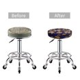 thumbnail image 5 of Round Bar Stool Seat Covers, funny lip Leopard print blue Elastic Round Chair Cover Stool Seat Slipcover Bar Stool Cushions Round Pad for 12-14 inch, 5 of 7