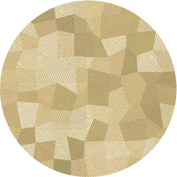 Ahgly Company Indoor Round Patterned GoldenRod Gold Area Rugs, 8' Round