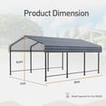 thumbnail image 7 of VENTOPYR 12' x 20' Outdoor Heavy Duty Carport with Galvanized Steel Roof for Car, Boat, Truck, 7 of 7