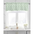 thumbnail image 2 of Green Floral Linen Curtain Valance for Bedroom/Bathroom/Kitchen/Office/Living/Dining Room Window,Spring Summer Modern Geometric Plant Rod Pocket Topper Decorative Cafe Drapes Panel 60"x18", 2 of 6