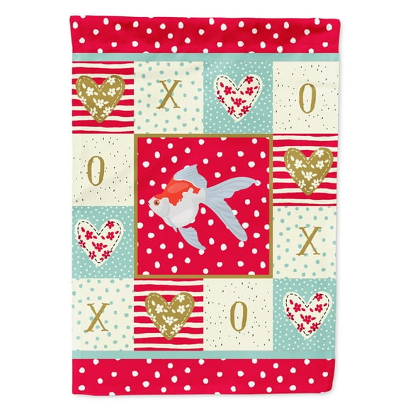 Carolines Treasures CK5479GF Tamasaba Goldfish Love Flag Garden Size Small multicolor