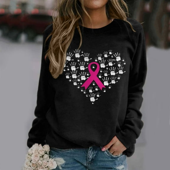 Aboser Womens Spread the Hope Sweatshirts Breast Cancer Awareness Shirts Pink Ribbon Graphic Fleece Fall Tops Support Fight Cancer Pullover