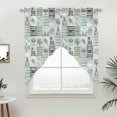 thumbnail image 5 of Sage Green Coastal Kitchen Window Curtains, Swag Curtains Valance for Bedroom Living Room Bathroom, Turtle Nautical Anchor Starfish Coral Rod Pocket Window Curtain Block Drapes 2 Panels 36"x36", 5 of 9
