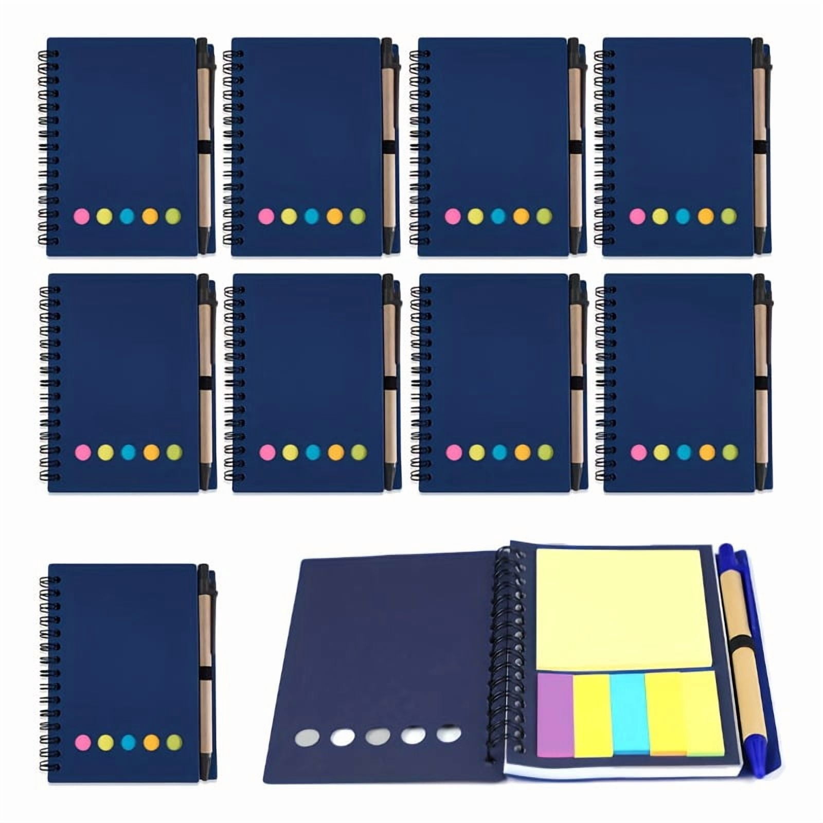 20 Pcs Mini Spiral Notebook Set, 3.5x5.5 Inch Pocket Notebooks with Pen Holder, Sticky Notes and Index Tabs, Small Writing Notebook Journal Kit for Office, Travel, Planning, Exam Season Use