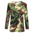 thumbnail image 4 of GIPQJK Womens Plus Size Tunic Sweatshirts Tops Long Sleeve Fall Looses Fit Tunic Sweatshirts Tops Dressy Casual Crew Neck Shirts Camo Print Tunic Tshirt Army Green,XL, 4 of 5