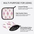 thumbnail image 3 of Yayeee Oven Mitts and Pot Holder Set of 2 Heat Resistant Kitchen Gloves Baking Hot Pad, Pink Cartoon Ice Cream, 3 of 5