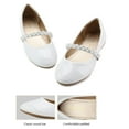thumbnail image 3 of BURUDANI Toddler Girls Mary Jane Flat Dress Shoes Rhinestones Wedding Kids WHITE/PAT Size 2, 3 of 7