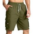 thumbnail image 2 of Hurxie Deals Men's Casual Cargo Shorts with Elastic Waist and 6 Pockets Army Green Work Bermuda Shorts for Men S-2XL, 2 of 8