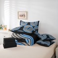 thumbnail image 6 of Homewish Aesthetic Wavy Stripes 7-Piece King Bedding,Modern Artwork King Bed in a Bag,Blue Gray,Black Reversible, 6 of 8