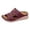 Wine, variant on Slippers for Women,Comfortable Slippers For Casual Outdoor Beach Use Stylish Open Toe Design Wedge Heels For Summer Outfits,Womens Slippers,Khaki,6.5