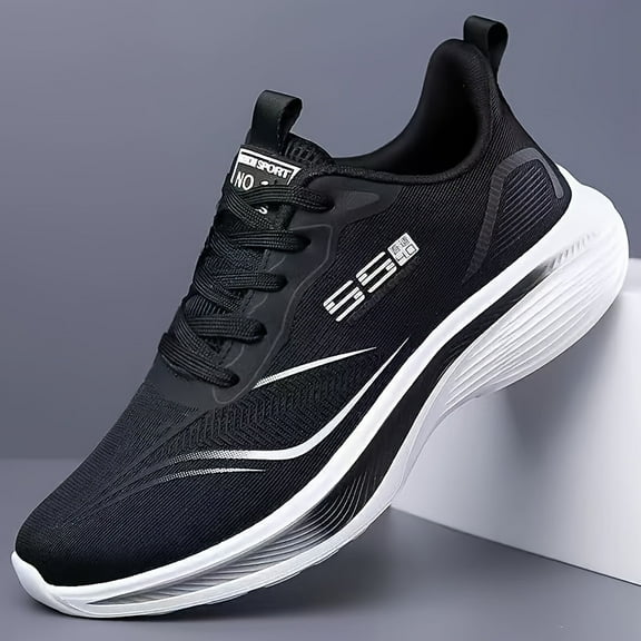 [Lightweight|Breathable] Men's Lightweight Breathable Mesh Running Shoes | Shock-Absorbing Cushioning, Non-Slip Rubber Sole & Gradient Color Design (White/Blue/Pink) - Athletic Sneakers for Gym,