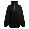 thumbnail image 4 of SUYOLL Women's Hoodies Casual Stand Collar Loose Fit Zip Up Jacket Daily Wear Vacation Fall Winter Versatile Comfortable Lightweight Sweatshirt Hoodie Pullover Tops, 4 of 5