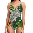 thumbnail image 2 of Danhjin Women's Slimming One Piece Swimsuits Floral Printed Tummys Control Bathing Suit Halter Retro Monokini for Big Busted Curvy Women, 2 of 6