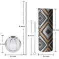 thumbnail image 5 of 20oz Brown Geometric Triangle Diamond Pattern Skinny Tumblers Stainless Steel Tumbler with Lid and Straw,Vacuum Insulated Double Wall Travel Tumbler Cups with Cleaning Brush for Coffee,Tea, 5 of 6