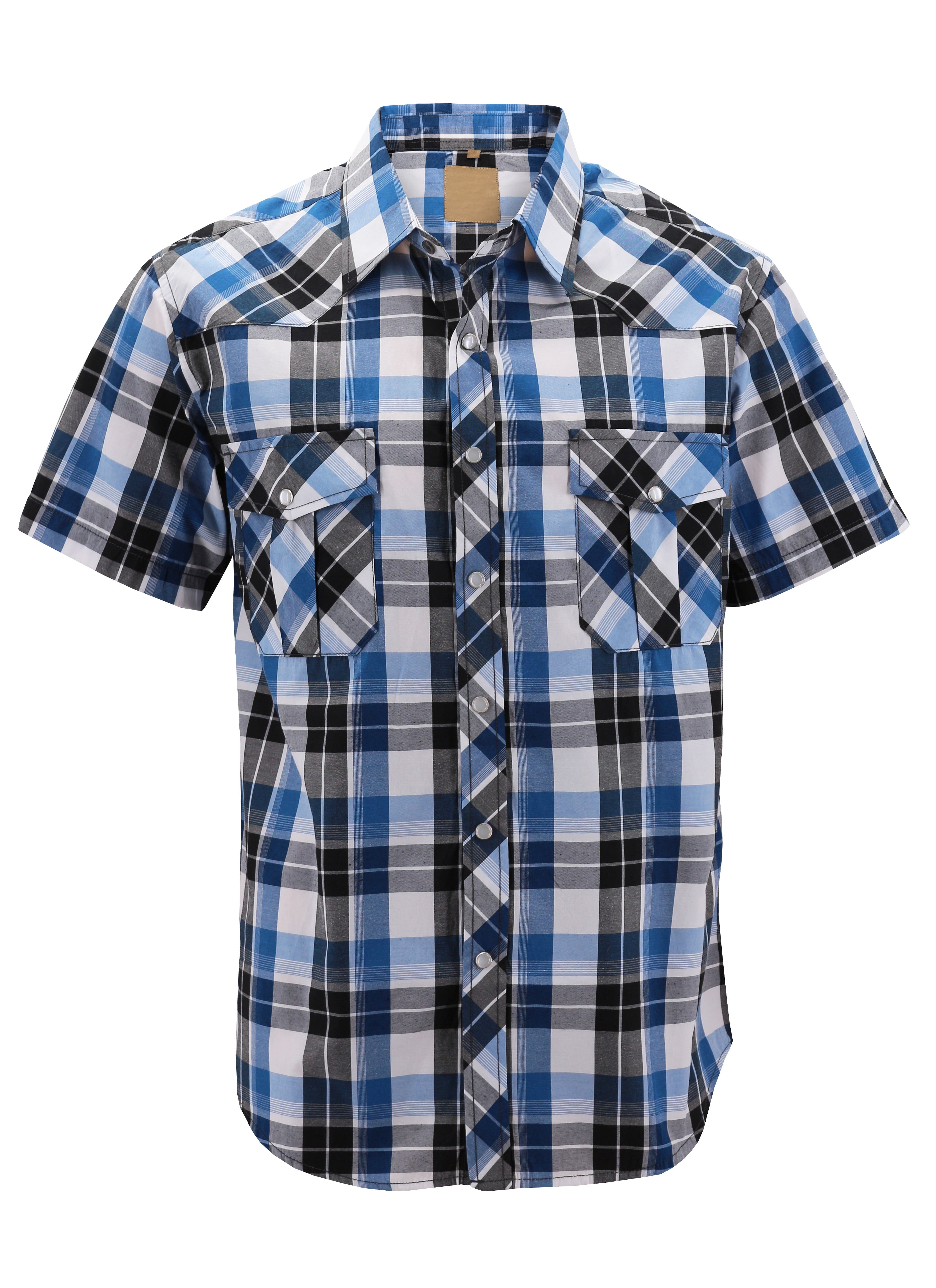 Casual Plaid Pearl Snap Cowboy Shirt 