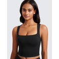 thumbnail image 4 of Sujetador deportivo CRZ YOGA Butterluxe Longline con cuello cuadrado negro, 4 of 5