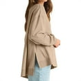 thumbnail image 4 of hxobax Women's Oversized Lightweight Sweatshirt Side Split High-Low Tunic Pullover Long Sleeve Tops, 4 of 8
