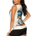 thumbnail image 3 of Balery Cute Sunflower Blue Duck Camiseta sin mangas estampada ligera para mujer, tops de entrenamiento sin mangas, camisetas de yoga transpirables de secado rápido.-X-Large, 3 of 7