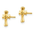thumbnail image 3 of FJC Finejewelers 14 kt Yellow Gold Button Madi K Heart Cross Post Earrings 10 x 6 mm, 3 of 6
