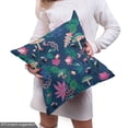 thumbnail image 5 of Ambesonne Forest Fabric by the Yard Upholstery, Jungle Botanic Pine Nuts, 1 Yard, Teal Night Blue Pink, 5 of 5