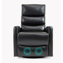 S-HOME Versatile Heat Massage Recliner Chair With Rocking And Swiveling Function In Elegant Fabric For Cozy Living Room Decor