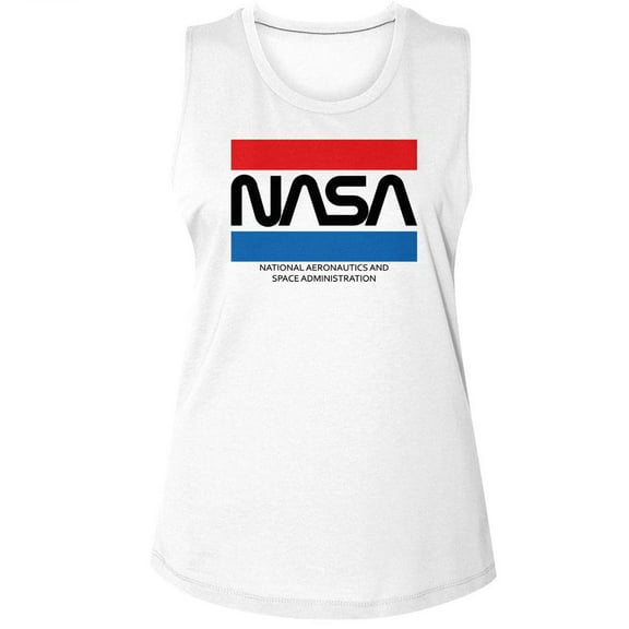 NASA Stripes White Women's Muscle Tank Top T-Shirt