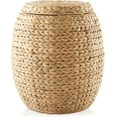 thumbnail image 2 of BOBOKY Round Storage Basket with Lid - Handwoven Water Hyacinth Organizer for Laundry, Blankets, Plants, Bedroom, Living Room, Home Office,Natural, 2 of 5
