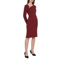 thumbnail image 4 of VESTIDO FORMAL ASIMÉTRICO DE MANGA LARGA MIDI ELASTIZADO XL ROJO OSCURO, 4 of 5