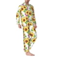thumbnail image 2 of KLL Sunflowers Sleepwear Mens Flannel Pajamas,Long Cotton Pj Set, 2 of 7