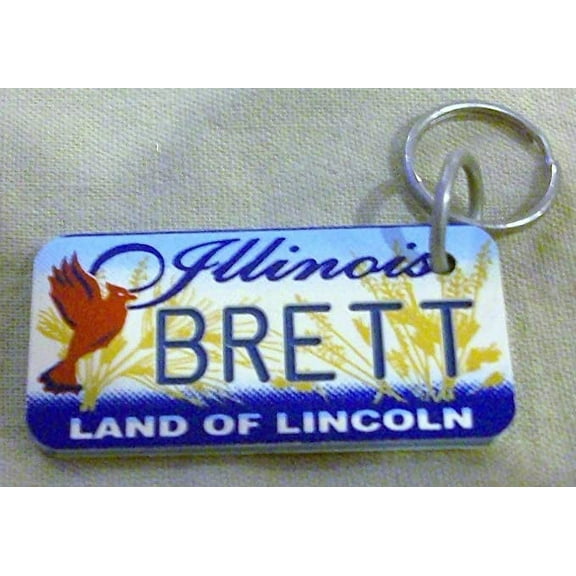 Illinois Land of Lincoln "Brett" Keychain, Key Holder, Key Ring New