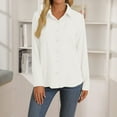 thumbnail image 4 of Fesfesfes Women Solid Sweatshirt Long Sleeve Tank Career Bloues Fall T-Shirt Cardigan Tops, 4 of 8