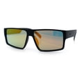 thumbnail image 5 of Locs Mens Color Mirror Flat Top Gangster Plastic Rectangle Sunglasses Orange Mirror, 5 of 8