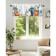 thumbnail image 7 of Fall Thanksgiving Kitchen Valances for Windows White Orange Blue Pumpkin Floral Leaf Valance Curtains&nbsp; for Kitchen /Living Room/Bedroom/ Bathroom Decor, 54"x18 " ,Rod Pocket 1 Panel,, 7 of 7