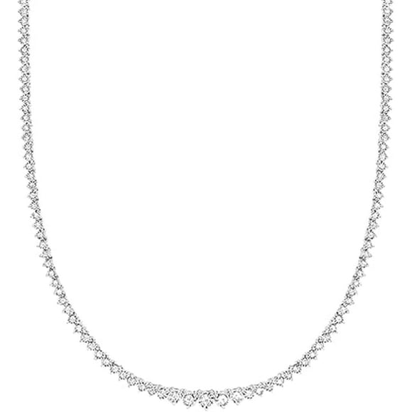 2.50 Lab Grown Diamond Tennis Necklace 14K White Gold Plated Fine Jewelry for Unisex Gifts