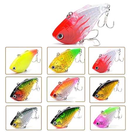 Lipless Fishing Lure 2.4 in 0.53 Oz Sinking Vibration Hard/bait with Rattle Fast Search for Bass Striped Bass Valentines Day Gifts A 1Pcs