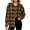 Orange, variant on MaFYtyTPR Women Plaid Shirts Tops Autunm And Winter Checked Printed Long Sleeve Turn-down Collar Button Outwear Black L