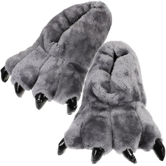 Mobutofu House Slippers Unisex Dinosaur Paw Animal 1 Pair Gray
