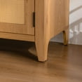 thumbnail image 5 of 63" Tall Arched Kitchen Pantry, Modern Farmhouse Wood Rattan Storage Cabinets with Adjustable Shelves, Freestanding Versatile Cupboard, for Kitchen, Dining Room, Bathroom, Natrual, 5 of 9