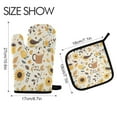 thumbnail image 2 of Yayeee Oven Mitts and Pot Holder Set of 4 Heat Resistant Kitchen Gloves Baking Hot Pad, Beige Birds Floral, 2 of 5