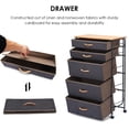 thumbnail image 4 of Costway 5-Tiroir Tissu Rangement Unité Métal Cadre Commode Armoire Furni W/Wheel, 4 of 10