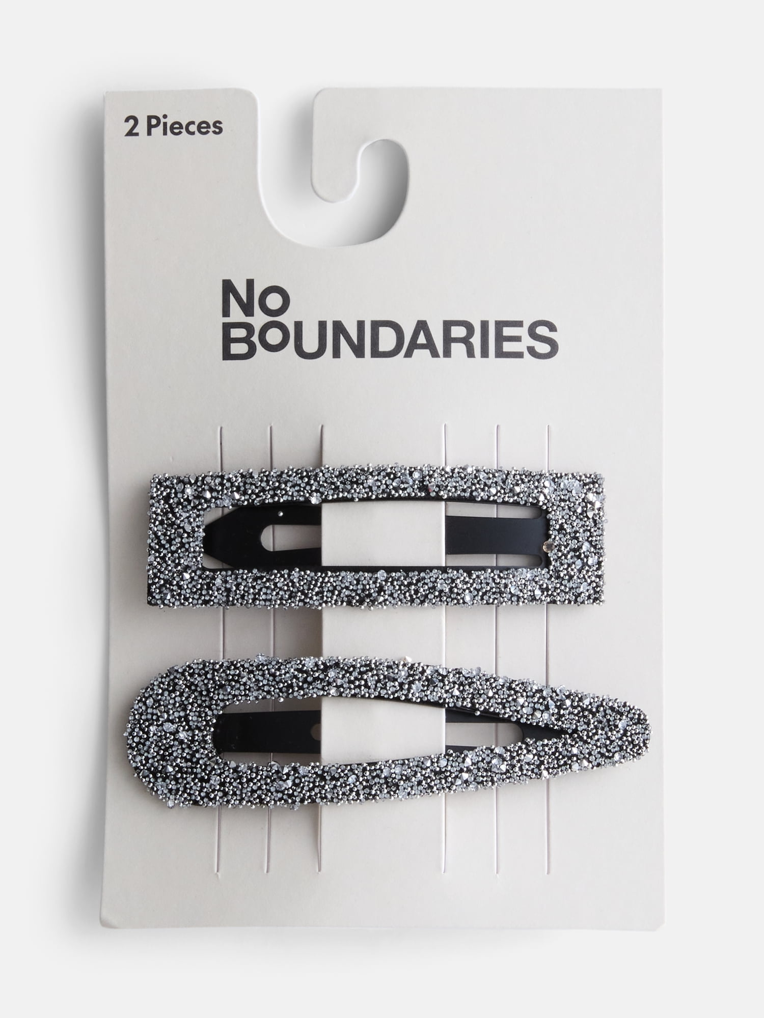 No Boundaries Chunky Glitter Hair Clip Set, 2-Piece, Women's