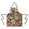 thumbnail image 2 of Pioneer Flower Floral Print Pattern Apron-Garden Aprons for Women with Pockets-Cotton Linen Waterproof Kitchen Cooking Gardening Aprons Adjustable for Kitchen,Cooking,BBQ and Salon 33x27 Inch, 2 of 7