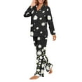 thumbnail image 5 of DISNIMO Daisy Printed Women 2 Piece Lounge Sets Long Sleeve Pajama Sets with Long Pants Casual Loose Sleepwear with Pockets Comfy V Neck Loungewear Nightwear, XL, 5 of 7